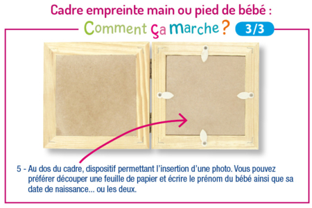 Cadre double empreinte bébé + photo - Empreinte – 10doigts.fr
