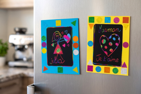 cadre magnétique fête des mères DIY enfants - Activités manuelles Fête des Mères : des idées cadeaux à fabriquer avec amour – 10doigts.fr