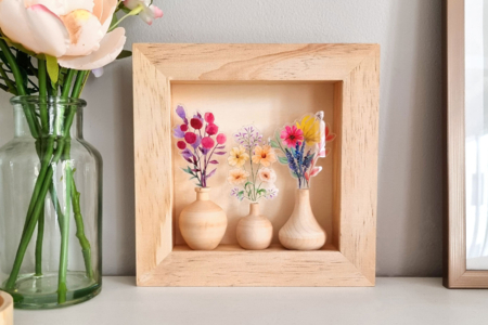 cadre vitrine fleurs - Cadres photos en bois – 10doigts.fr