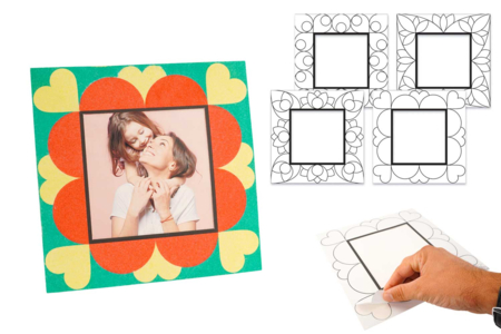 Cadres carrés à sabler - 4 pièces - Cadres et clips photos : des supports uniques pour afficher vos souvenirs – 10doigts.fr