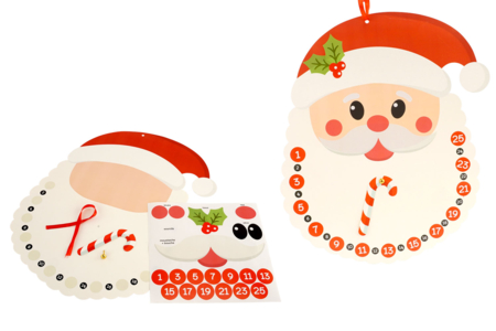 Calendrier de l'Avent Père Noël en carte forte - Calendriers de l'Avent – 10doigts.fr