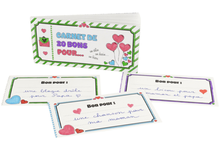 Carnet de 20 bons à colorier et à offrir - Livres de coloriage et dessins : pour apprendre et s'évader – 10doigts.fr