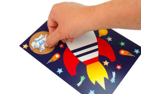 Cartes fusée + message caché - 6 cartes - Kits carteries – 10doigts.fr