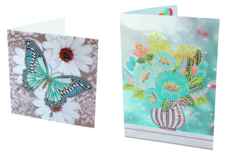 Kit cartes à diamanter, thème nature - 4 pièces - Cartes Fête des mères – 10doigts.fr