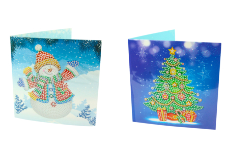 Cartes à diamanter Noël - 4 cartes assorties - Kits activités Noël – 10doigts.fr