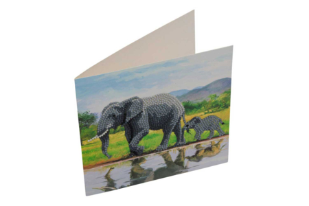Carte broderie diamant - Elephants - Diamond painting – 10doigts.fr