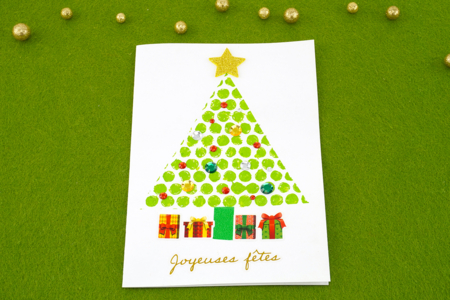 Carte de Noël avec du papier bulle - Cartes de Noël – 10doigts.fr
