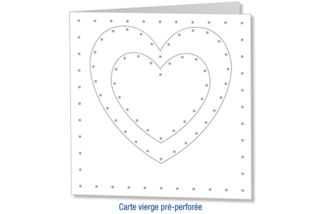 Kit 6 cartes cœur à broder et à colorier - Toiles à broder – 10doigts.fr