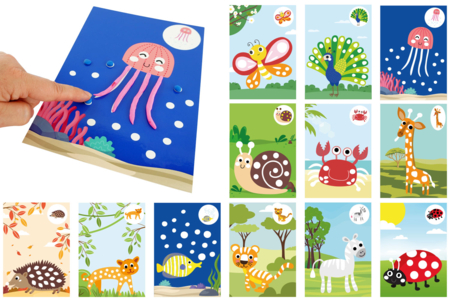 Cartes de modelage + CADEAU de 10 rondins de pâte à modeler - Kits éducatifs : le plaisir d'apprendre par la manipulation – 10doigts.fr