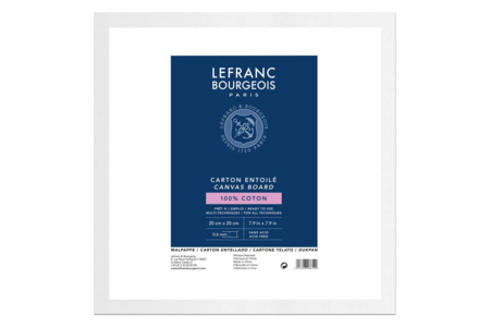 Carton entoilé Lefranc Bourgeois - 20 x 20 cm - Châssis et Cartons toilés – 10doigts.fr