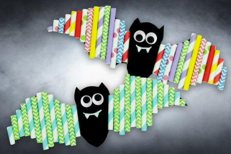 Chauves-souris avec pailles en carton - Tutos Halloween – 10doigts.fr