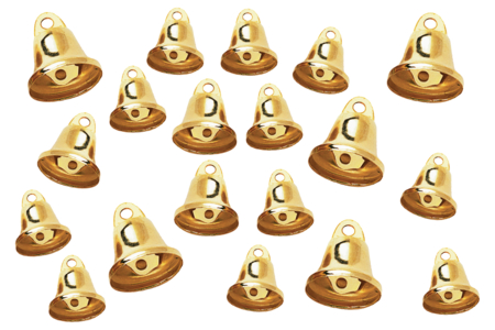 Clochettes métalliques dorées - Set de 30 - Grelots et clochettes – 10doigts.fr