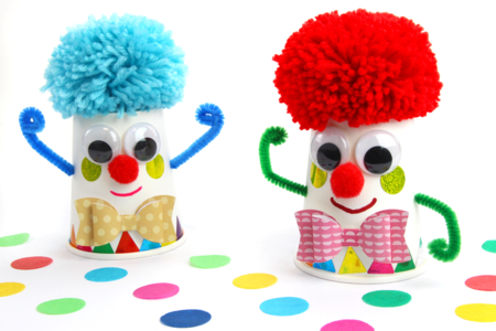 clown gobelet activité enfant carnaval anniversaire - Tête à Modeler