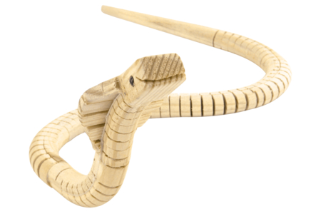 Cobra articulé en bois naturel - Animaux en bois à décorer – 10doigts.fr