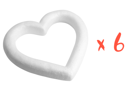Couronnes cœur en polystyrène - 6 pcs - Formes à décorer – 10doigts.fr