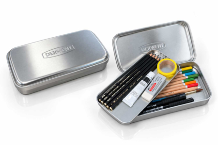 Coffret de rangement en métal à 2 étages, plateau amovible - Accessoires de dessin Beaux-Arts – 10doigts.fr