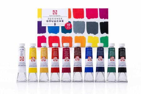 Coffret gouache extra-fine - 10 x 20 ml - Gouache fine artiste : des couleurs opaques et lumineuses – 10doigts.fr