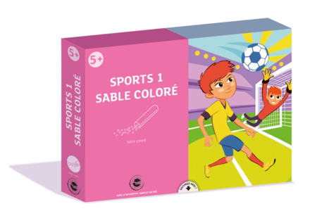 Coffret d'Activité cartes sables - Sport garçons - Coffret Sable coloré – 10doigts.fr