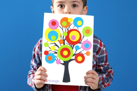 Collage : arbre à la manière de Kandinsky - Collage et pliage papier – 10doigts.fr