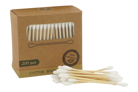 Coton tiges en bambou - 200 pièces - Tampons mousse, éponges – 10doigts.fr