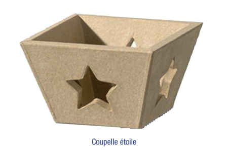 Coupelle étoiles, en carton papier mâché - 10doigts.fr