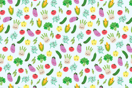 Grands coupons de tissu "Fruits et légumes" - Set de 4 - Coupons de tissus – 10doigts.fr