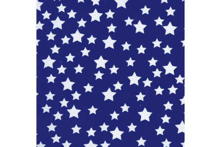Coupon de tissu étoile blanche sur fond bleu - 43 x 53 cm - Coupons de tissus – 10doigts.fr