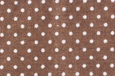 Coupon en coton imprimé : fond marron + pois blancs  - Coton, lin – 10doigts.fr