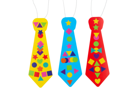 Cravates + gommettes colorées - 6 cravates - Kits activités Carnaval – 10doigts.fr