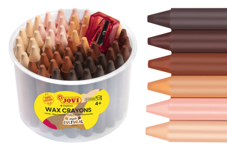 Maxi crayons cire couleurs du monde - Pot de 60 - Crayons cire – 10doigts.fr