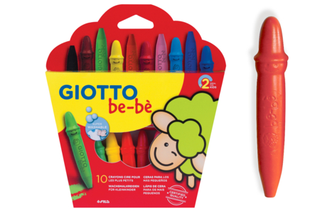 Crayons cire Giotto Bé-bé + taille-crayons - Crayons cire – 10doigts.fr