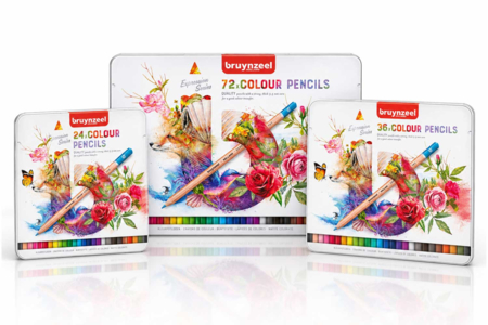 Crayons de couleur Bruynzeel expression, boite métal  - Crayons de couleurs Beaux-Arts – 10doigts.fr
