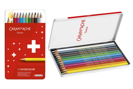 Crayons de couleurs Swisscolor - 12 couleurs - Fusains, sanguines & craies – 10doigts.fr