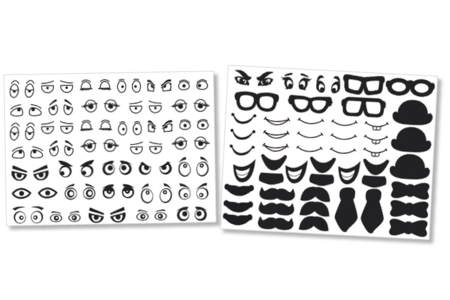 Crazy Face Stickers - 150 Stickers - Gommettes Yeux et Visages – 10doigts.fr