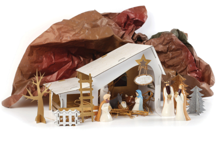 Créche à monter 29 x 19 x 14 cm - Kits créatifs de Noël pour les enfants – 10doigts.fr