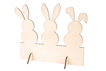 Décorations 3 lapins en bois - 6 pièces - Supports Pâques – 10doigts.fr