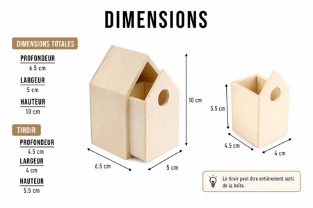 dimensions boite maison - Boîtes en bois – 10doigts.fr