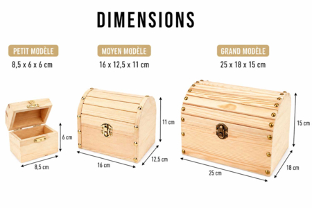 dimensions coffres en bois - Boîtes en bois – 10doigts.fr