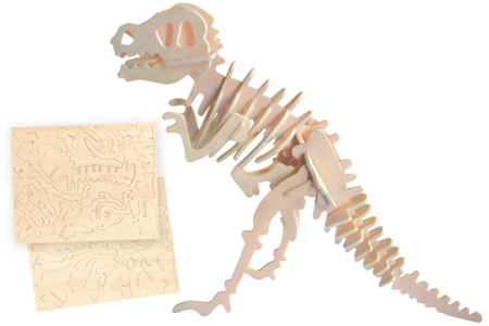 Dinosaure 3D en bois naturel à monter - Maquettes en bois – 10doigts.fr