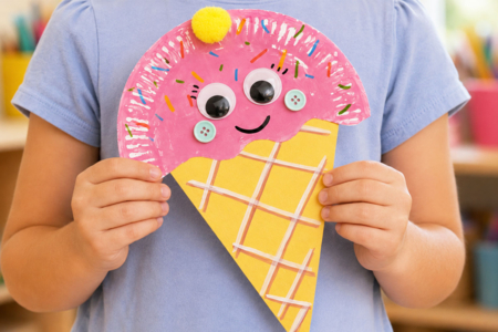 DIY glace avec une assiette en carton - Activités manuelles Été – 10doigts.fr
