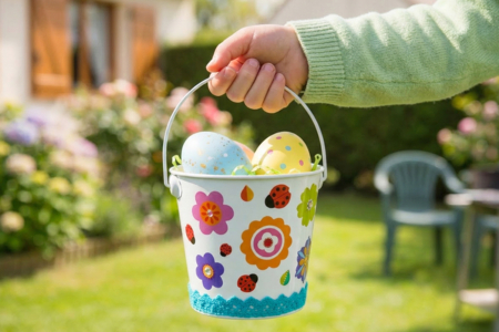 DIY seau pâques oeufs - Activités manuelles DIY Pâques – 10doigts.fr