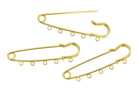 Épingles à nourrice doré, avec anneaux - 3 pièces - Broches – 10doigts.fr