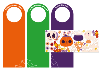 Kit plaques de porte Halloween - 3 pièces - Kits créatifs Halloween – 10doigts.fr