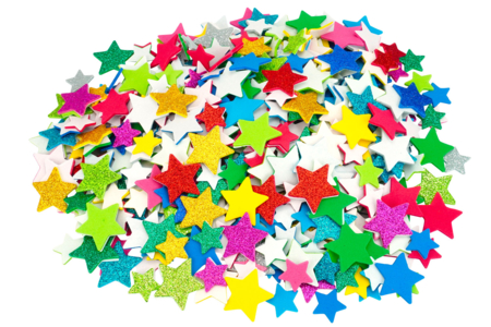 Stickers étoiles en caoutchouc mousse - 500 pcs - Stickers en mousse – 10doigts.fr