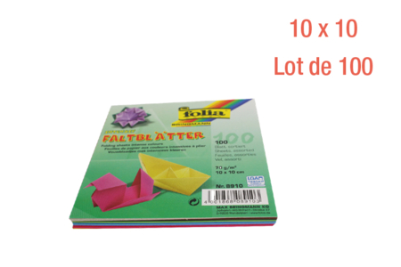 Papier Origami 10 x 10 cm - 100 feuilles - Bijoux en origami – 10doigts.fr