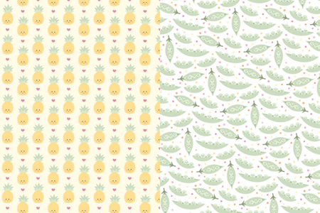 feuilles vitamines ananas - Papiers scrapbooking – 10doigts.fr