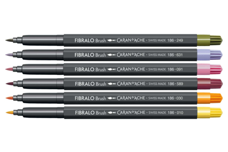 Feutres brush FIBRALO - 6 couleurs "Bloom" ouverts - Feutres pinceaux : précision et souplesse pour dessiner – 10doigts.fr