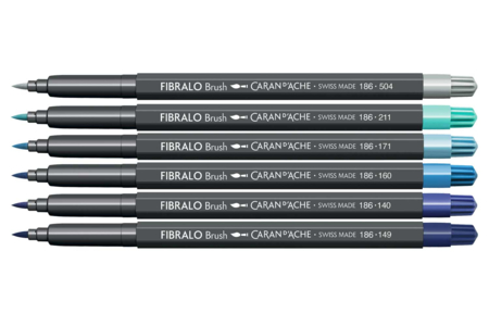 Feutres brush FIBRALO - 6 couleurs "Marine" - Feutres pinceaux : précision et souplesse pour dessiner – 10doigts.fr