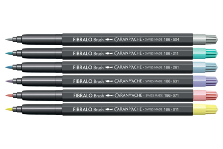 Feutres brush FIBRALO - 6 couleurs Pastel - Feutres pinceaux : précision et souplesse pour dessiner – 10doigts.fr