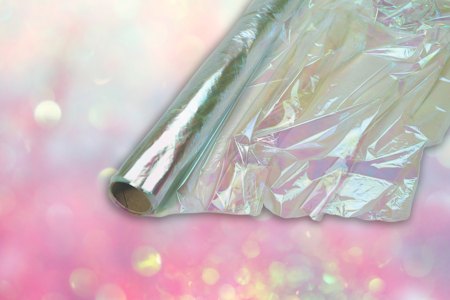Film plastique transparent iridescent - 3.8 mètres - Papiers Cadeaux – 10doigts.fr
